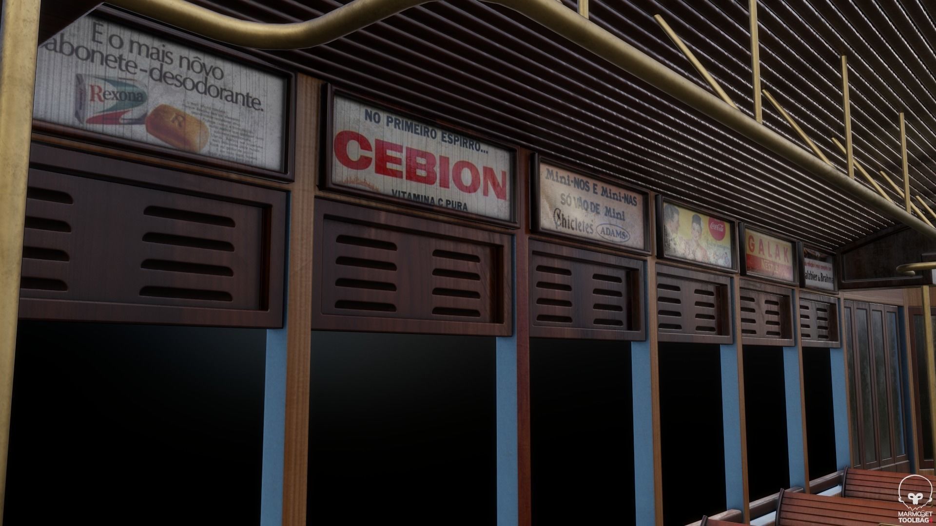 Vintage Tram  Low-poly 3D model_9