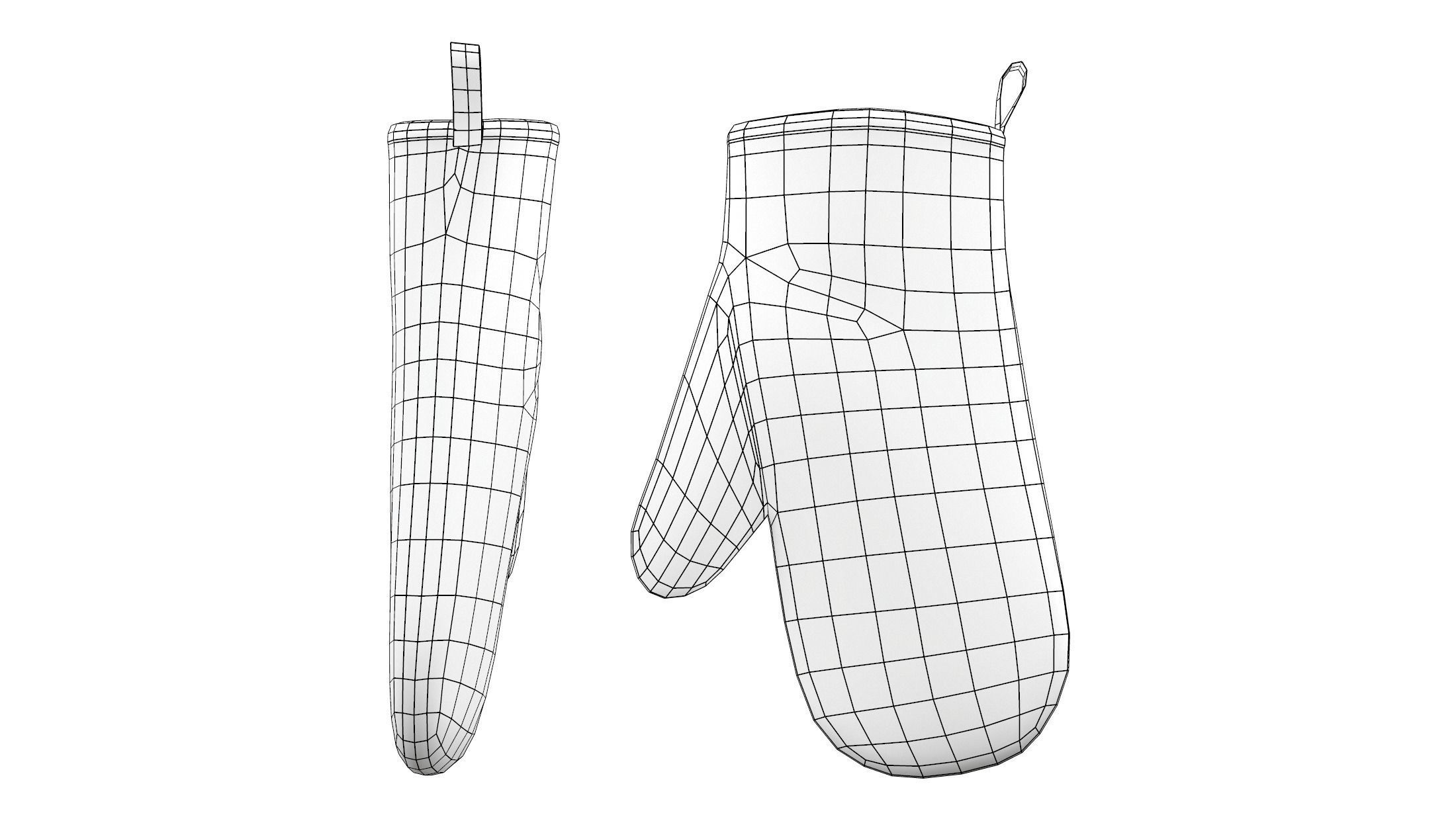Cooking Gloves Low-poly 3D model_4