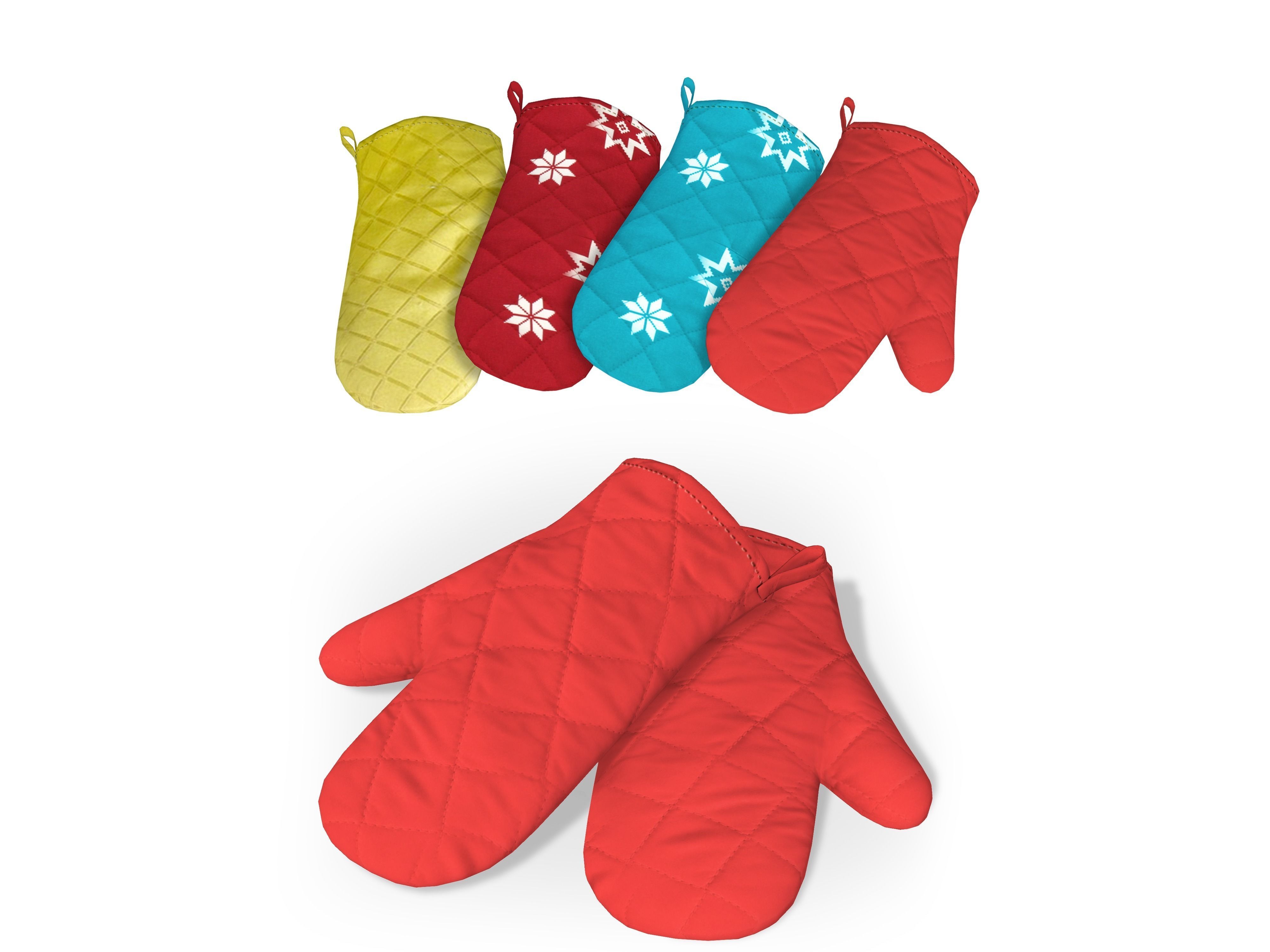 Cooking Gloves Low-poly 3D model_3