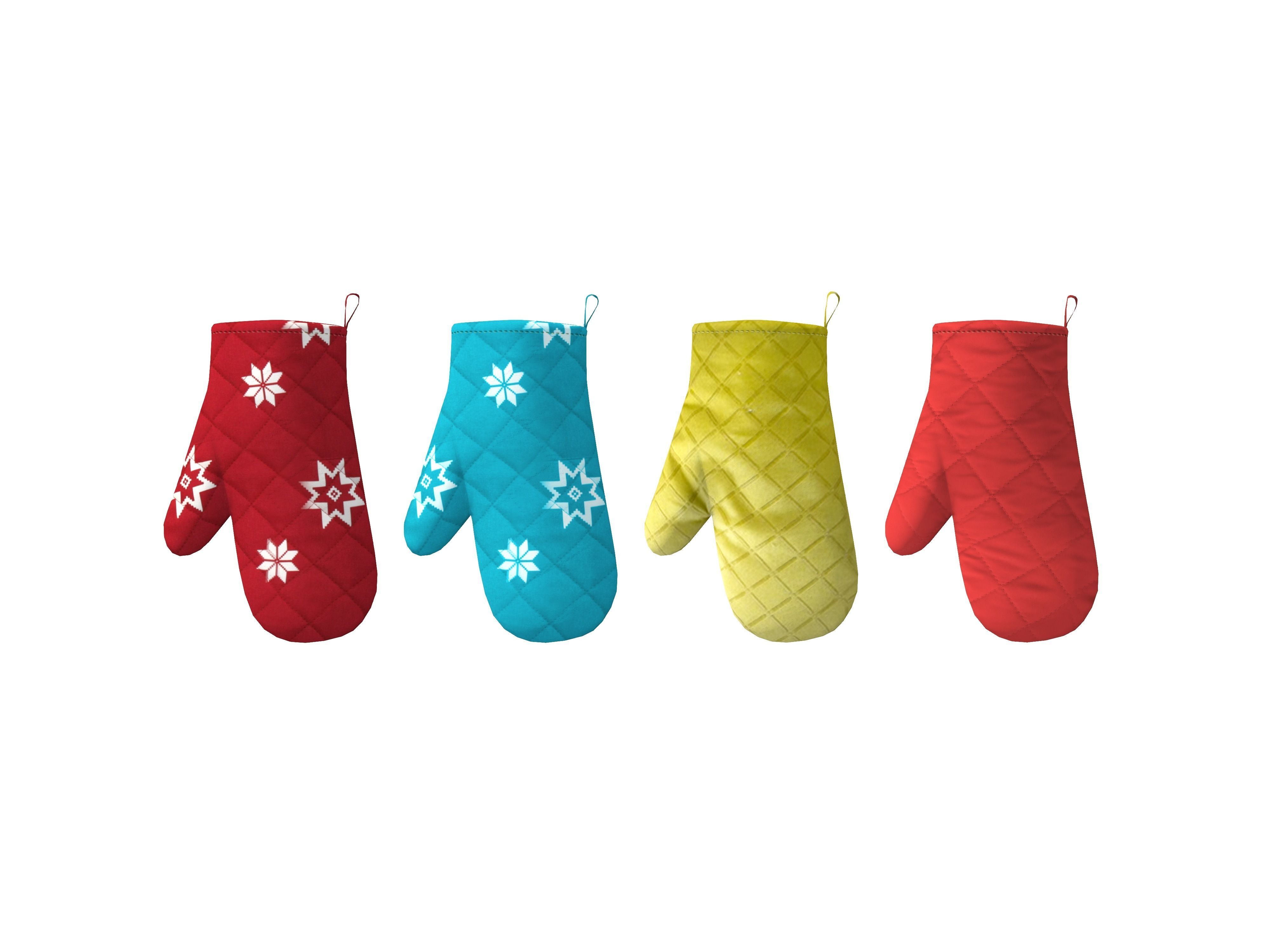 Cooking Gloves Low-poly 3D model_2