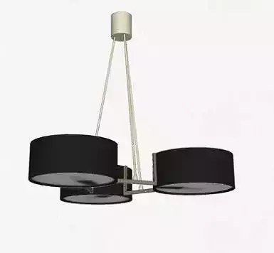 Bruno Gatta Black Metal and Opaline Glass Chandelier 3D model