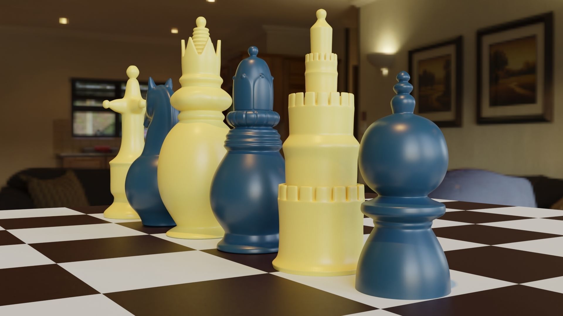 3D Printable London Chess OBJ and 3MF files 3D print model_2