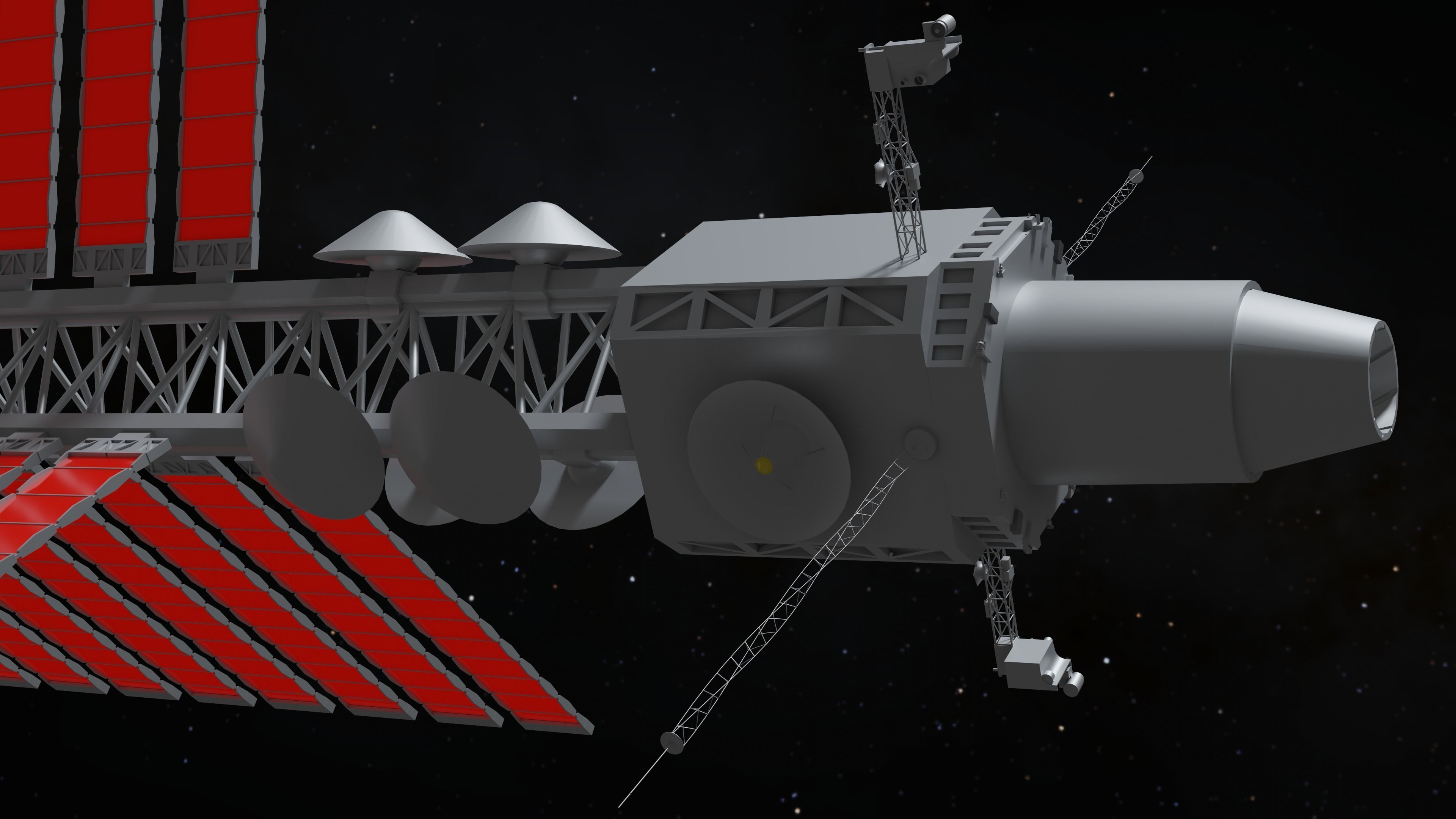 MEGA drive spaceship model Low-poly 3D model_3