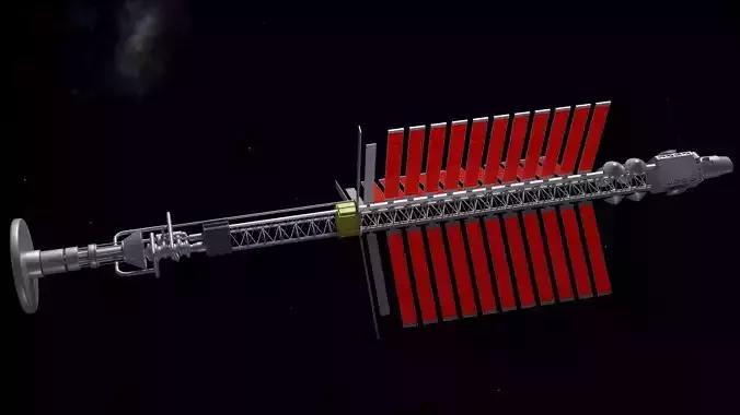 MEGA drive spaceship model Low-poly 3D model