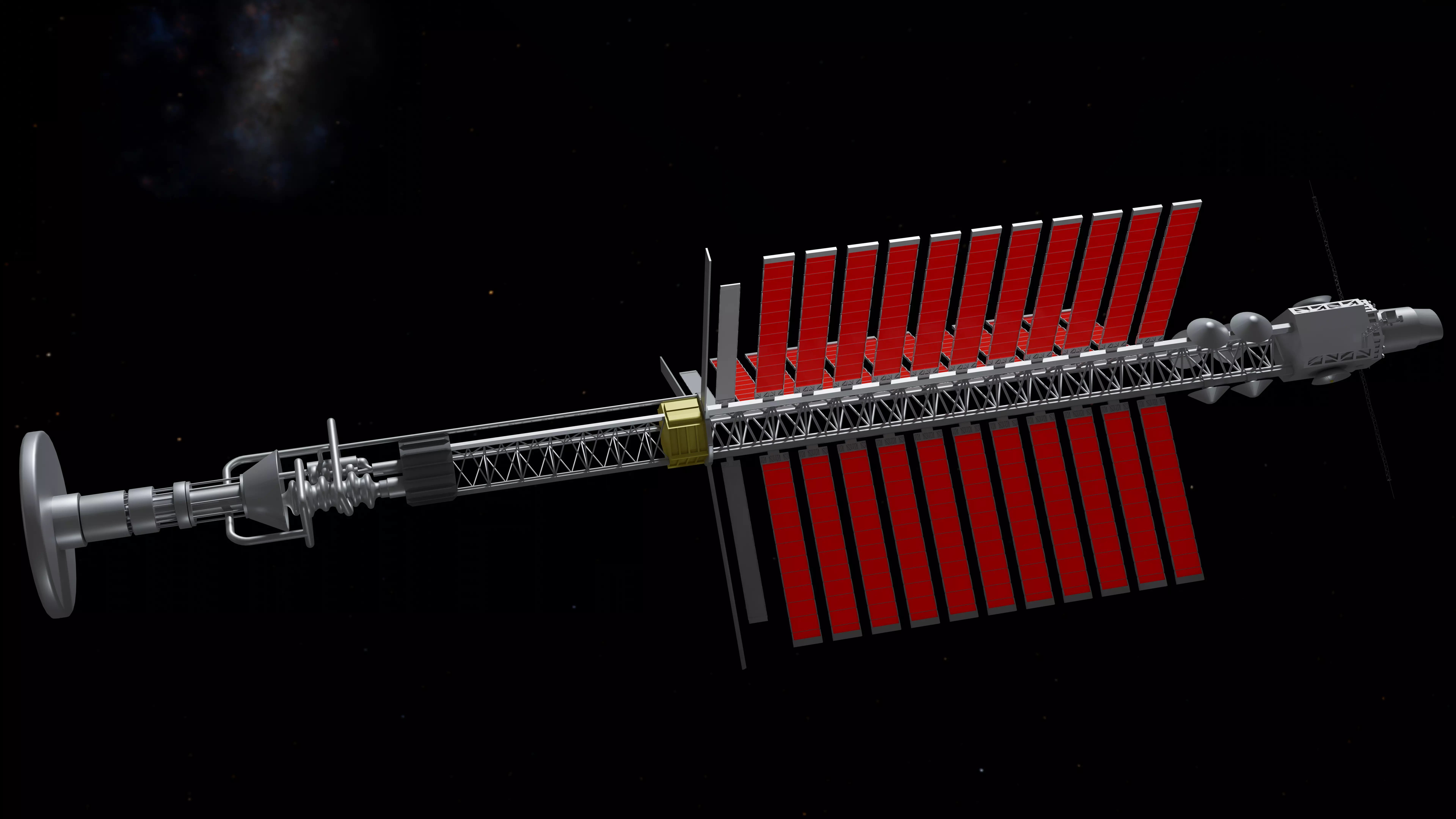 MEGA drive spaceship model Low-poly 3D model_0