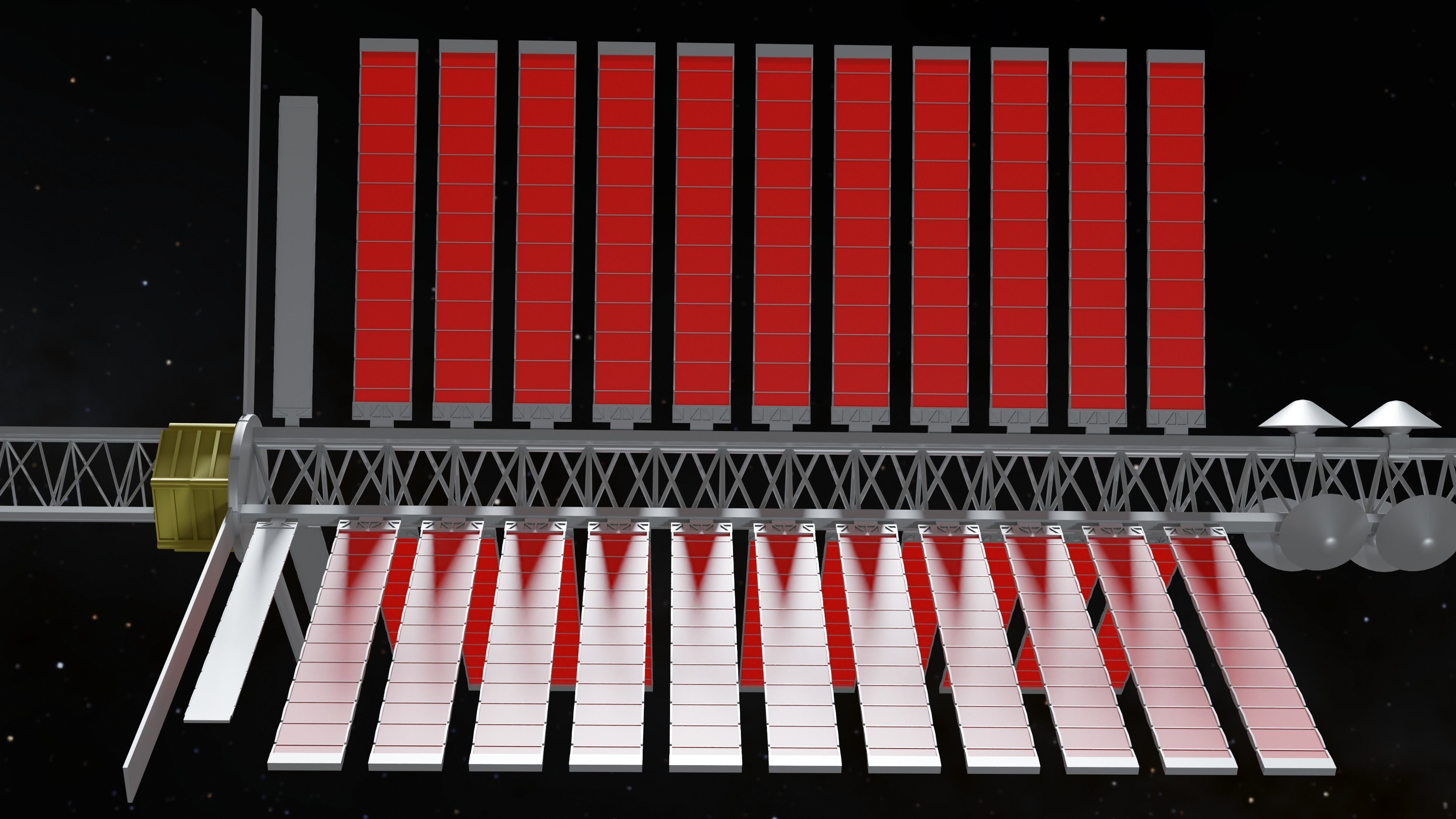 MEGA drive spaceship model Low-poly 3D model_2