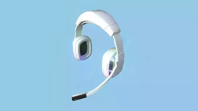 Headset 08 - RGB White - Character Fashion Design Low-poly 3D model