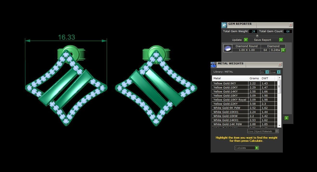 Jewelry Earring 3D print model_3