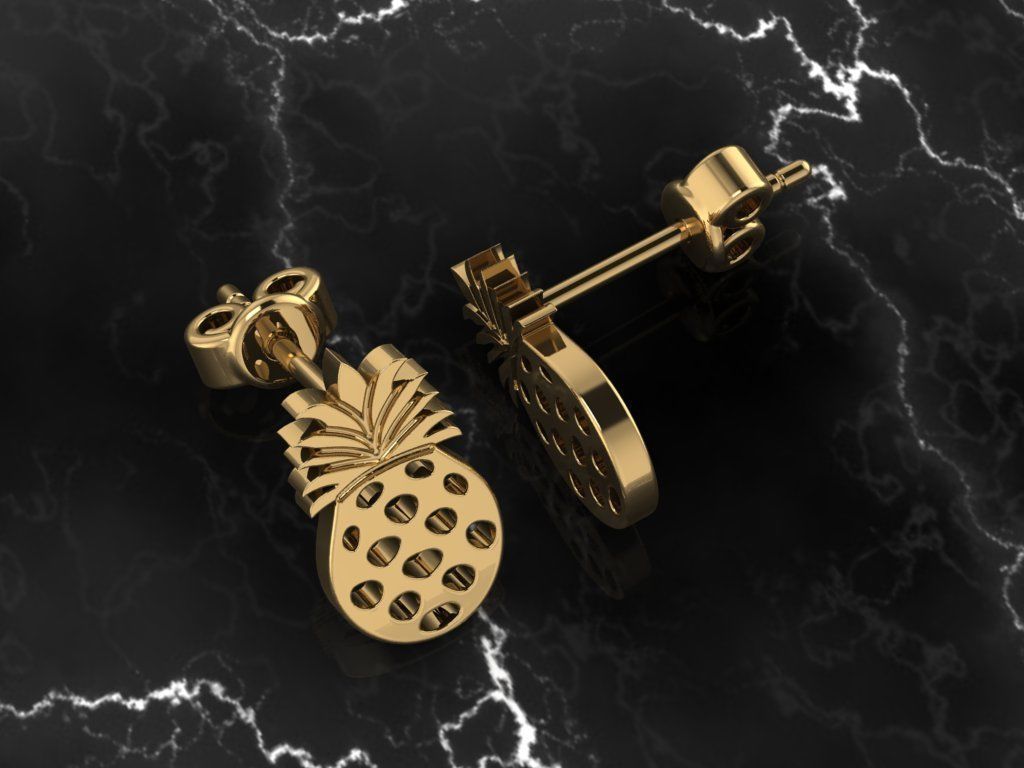 Jewelry Earring Pineapple Shape 3D print model_8