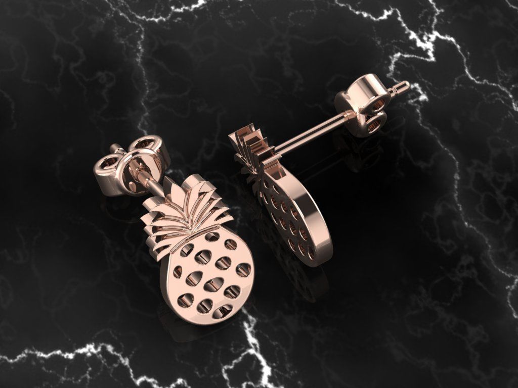 Jewelry Earring Pineapple Shape 3D print model_5