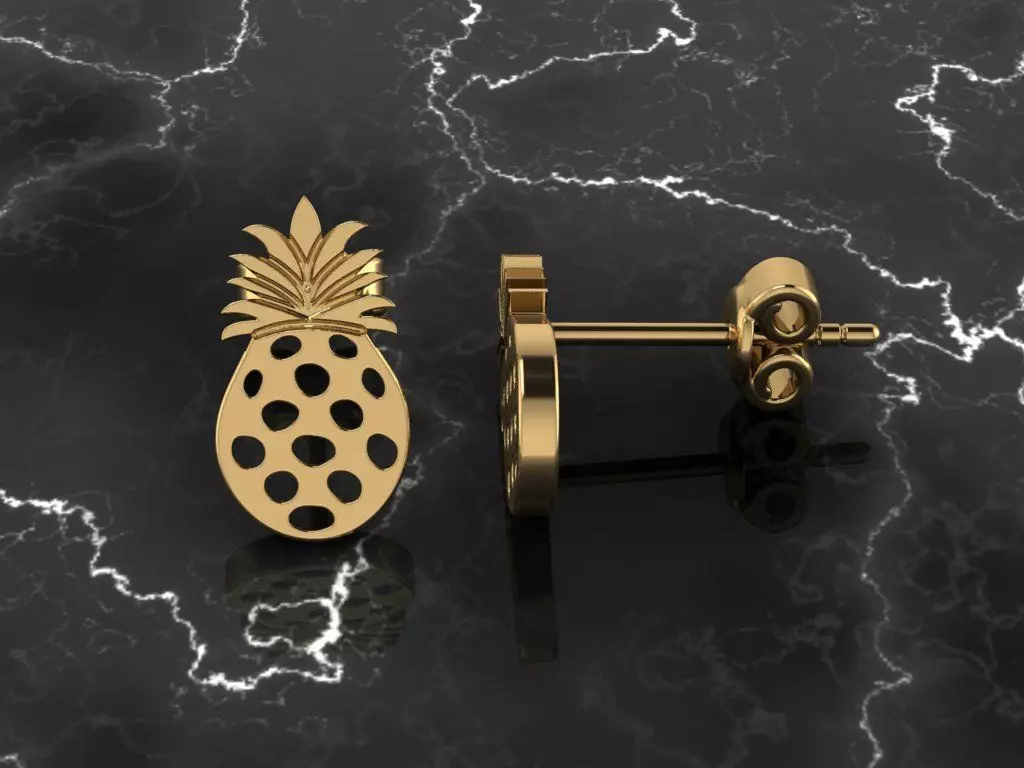 Jewelry Earring Pineapple Shape 3D print model_0