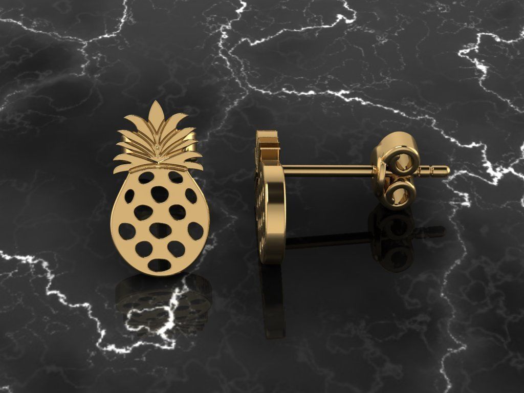 Jewelry Earring Pineapple Shape 3D print model_0