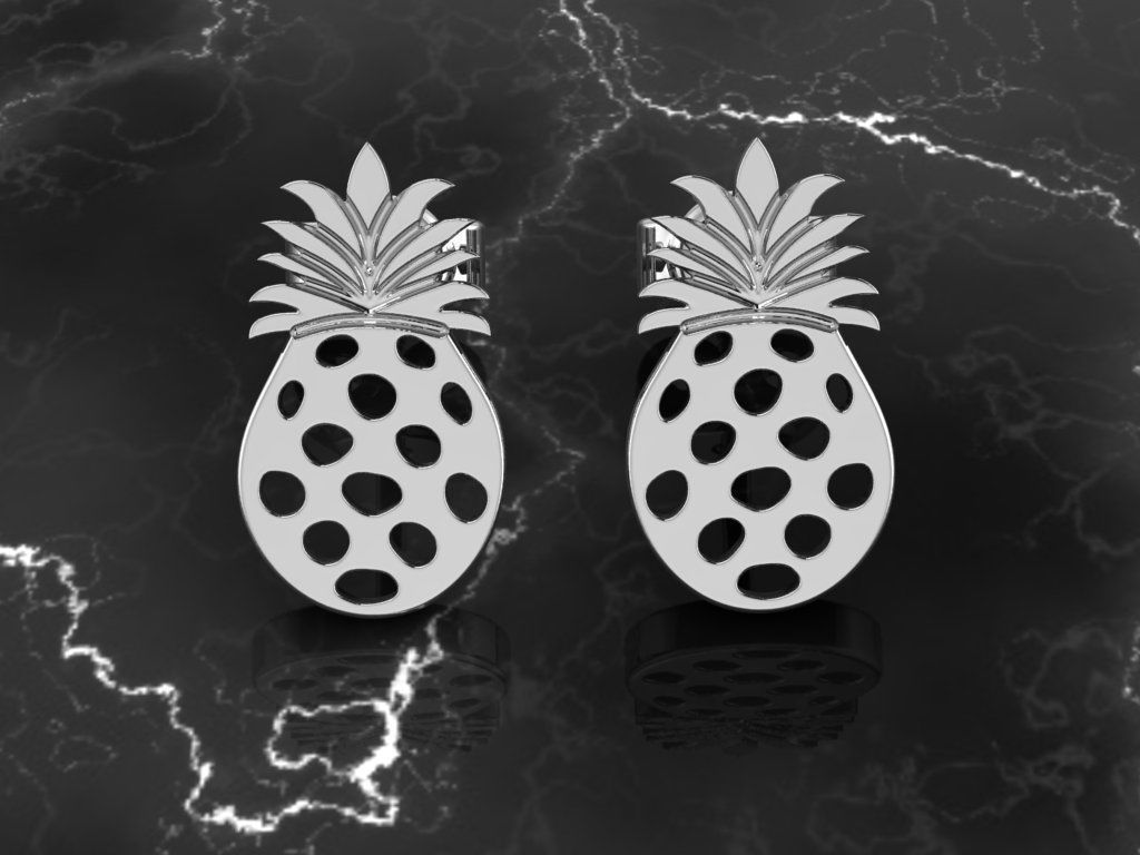 Jewelry Earring Pineapple Shape 3D print model_7