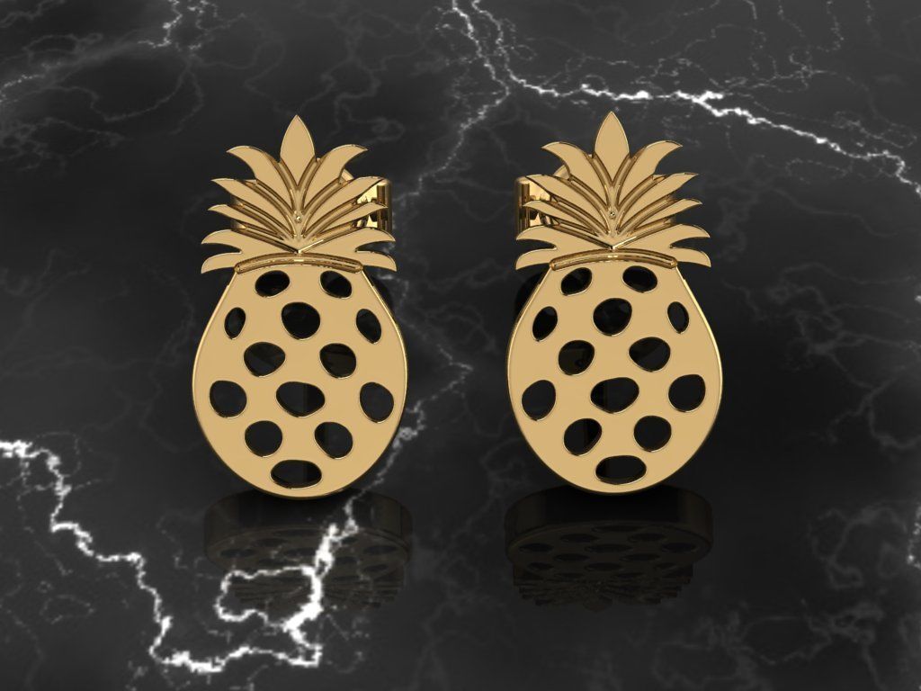 Jewelry Earring Pineapple Shape 3D print model_9