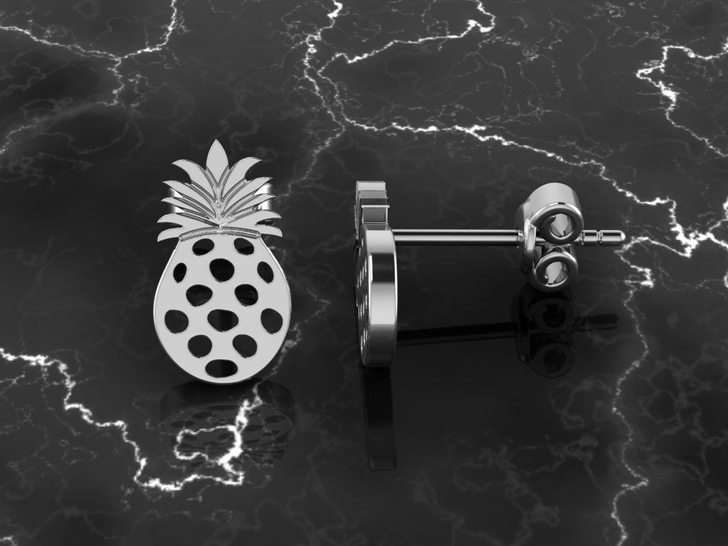 Jewelry Earring Pineapple Shape 3D print model_6
