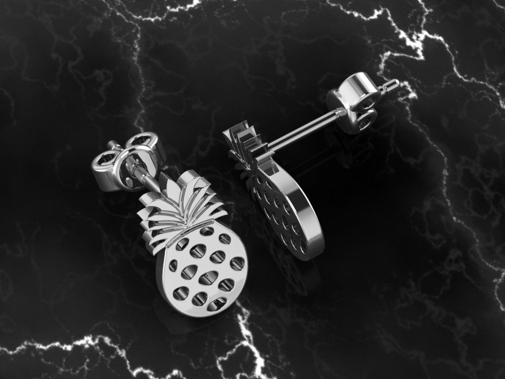 Jewelry Earring Pineapple Shape 3D print model_1