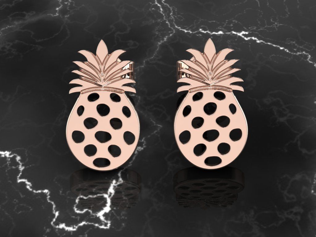 Jewelry Earring Pineapple Shape 3D print model_2