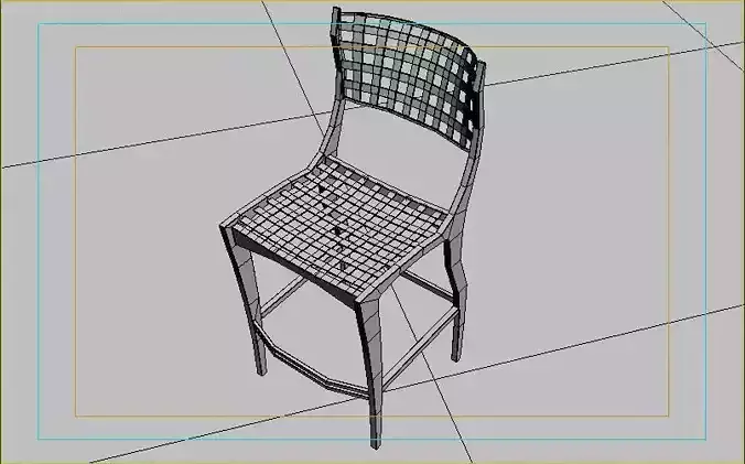 Chair bar with wooden seat