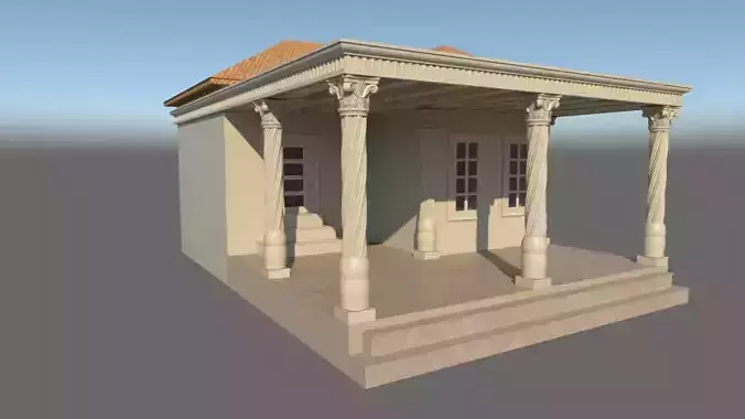 house with balcony 3D model