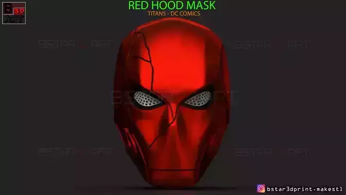 Red Hood Mask - TITANS season 3  - DC comics Cosplay 3D print model
