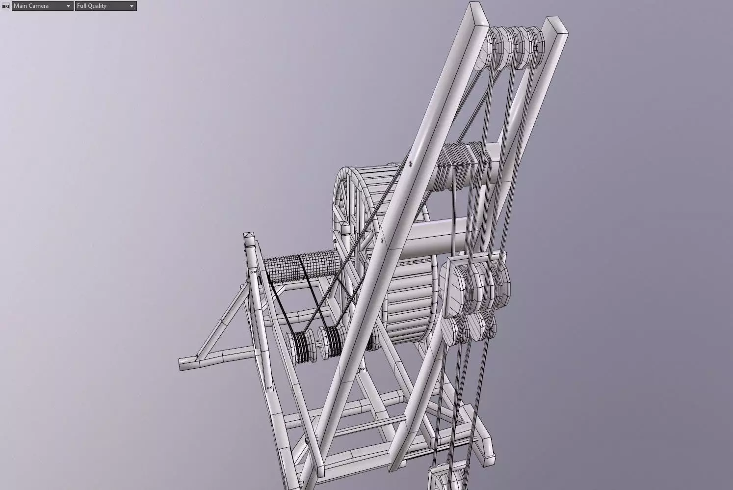 Wood crane 01 Low-poly 3D model_0