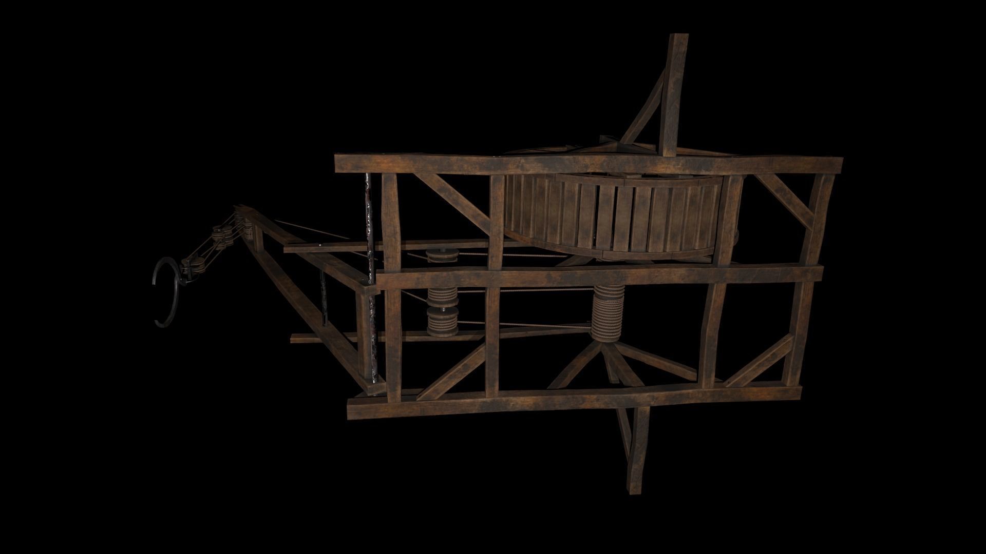 Wood crane 01 Low-poly 3D model_14