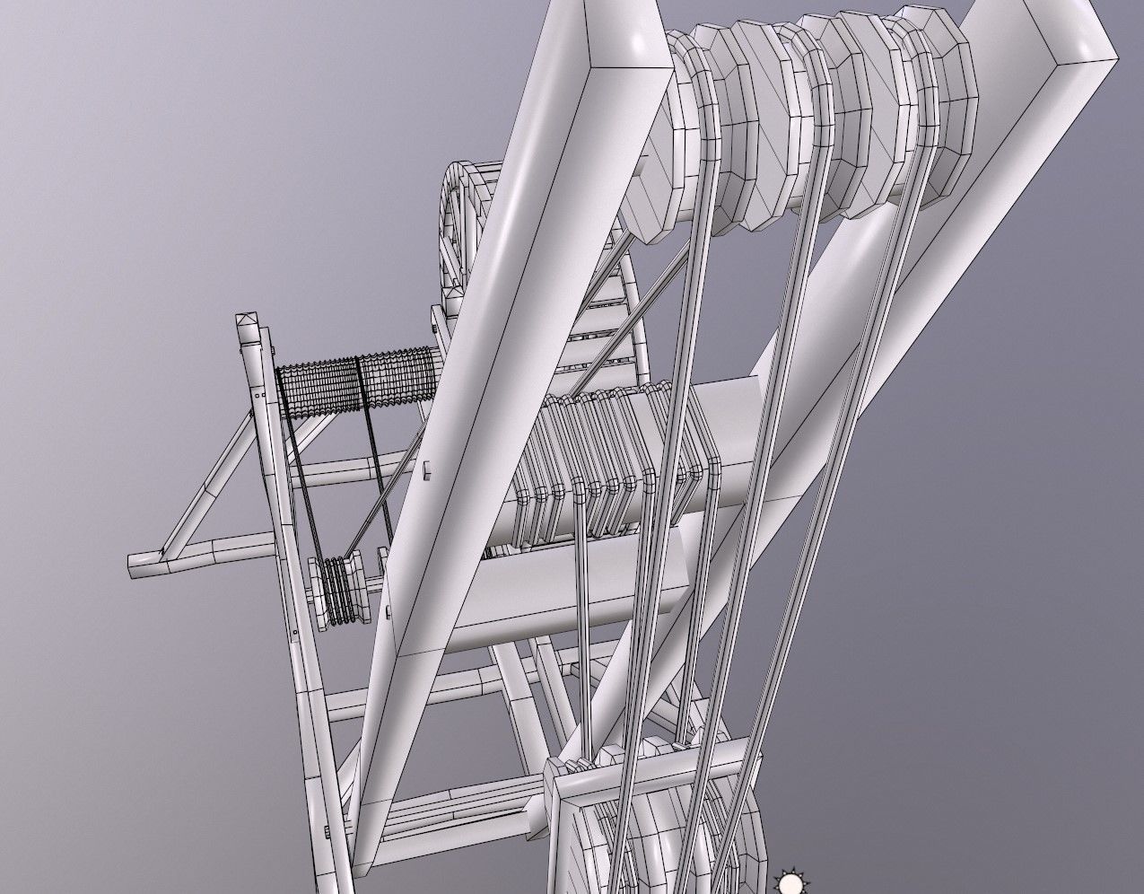 Wood crane 01 Low-poly 3D model_10