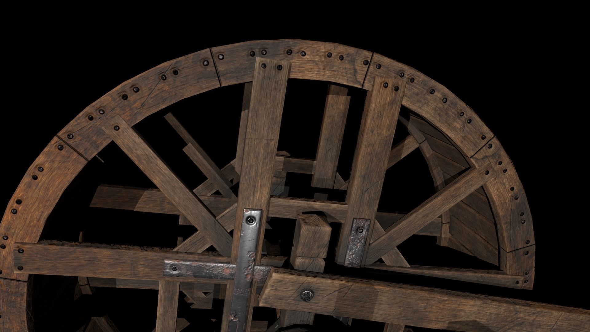 Wood crane 01 Low-poly 3D model_4