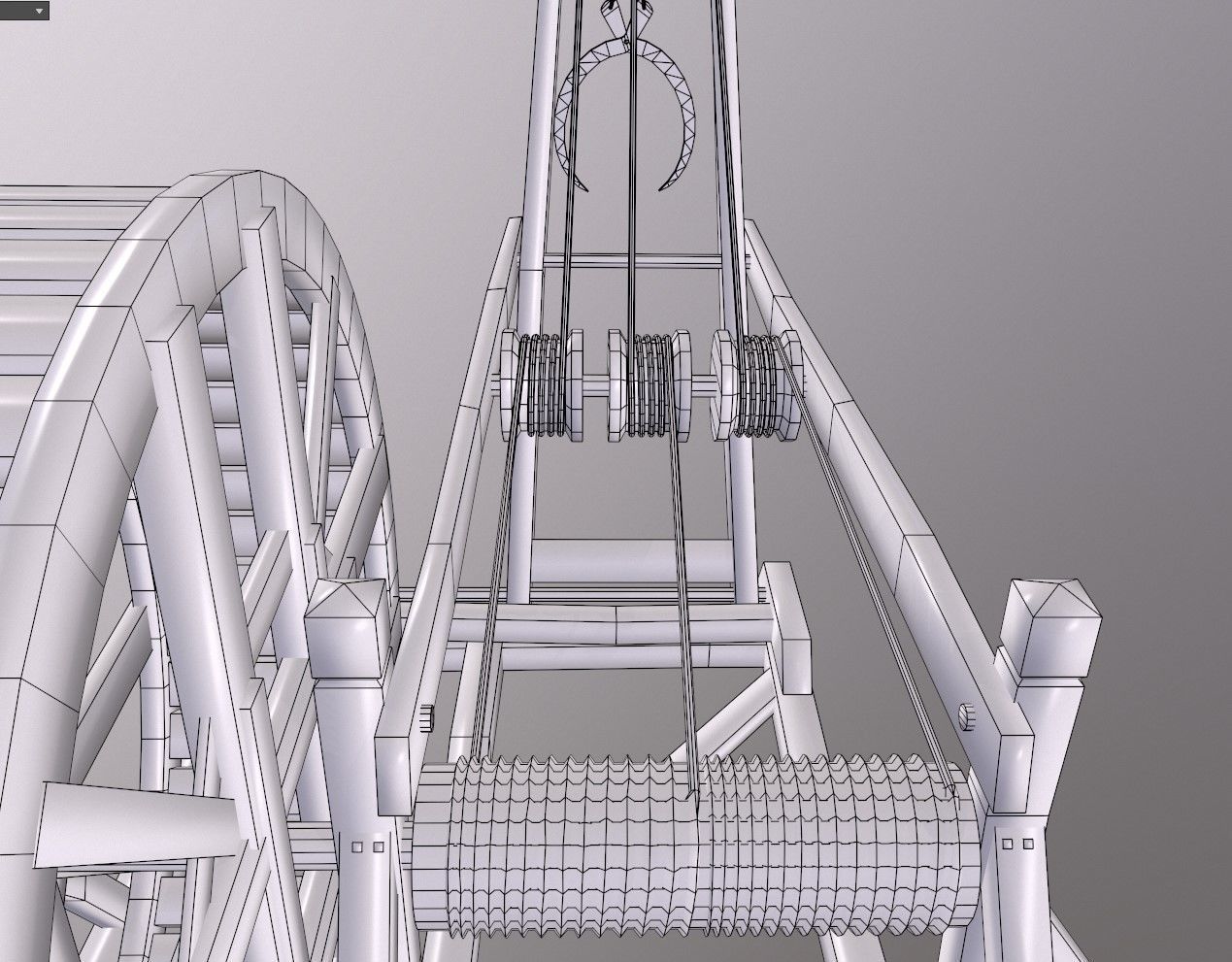 Wood crane 01 Low-poly 3D model_8