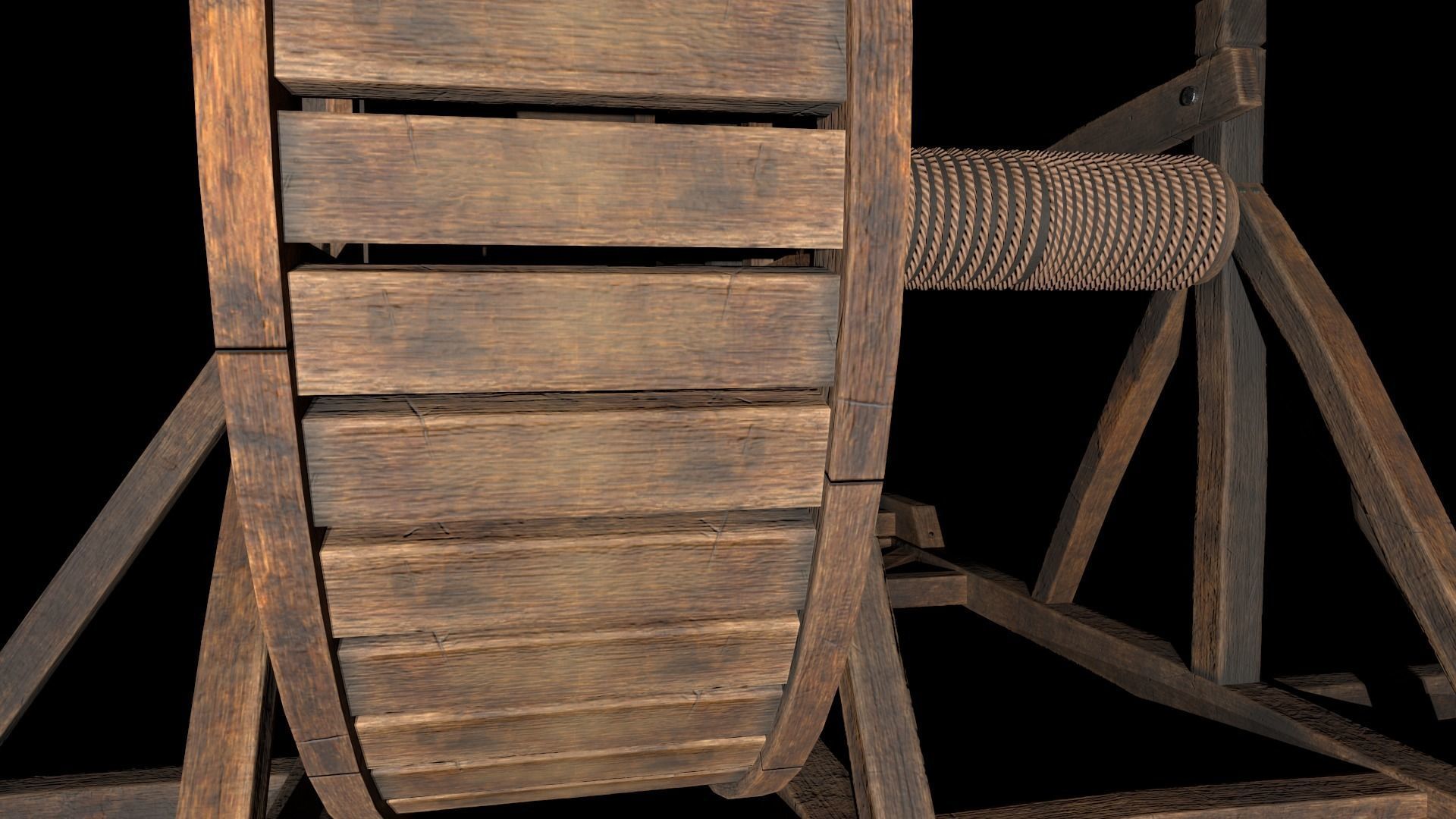 Wood crane 01 Low-poly 3D model_3