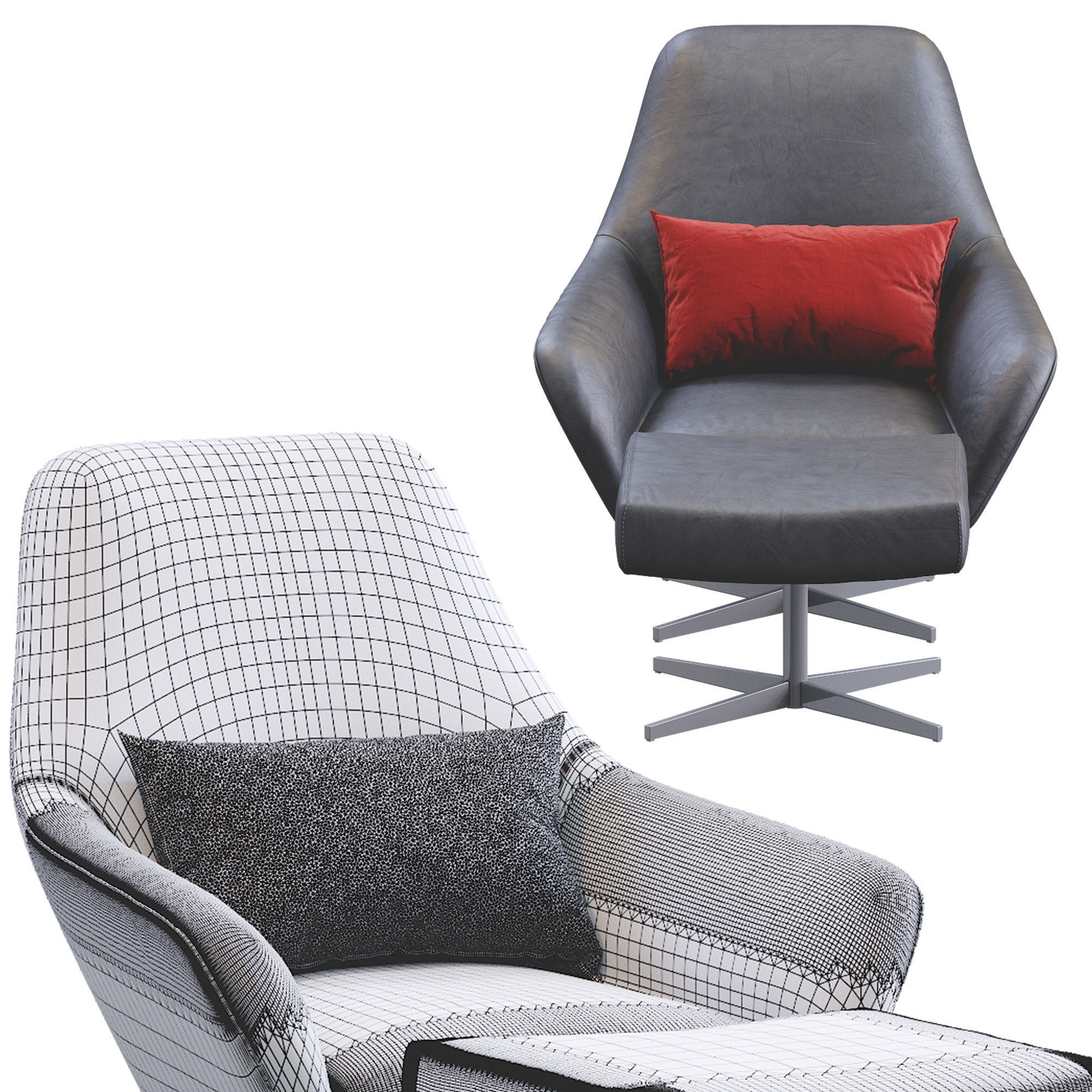 Armchair  Confort Leathet 3D model_9