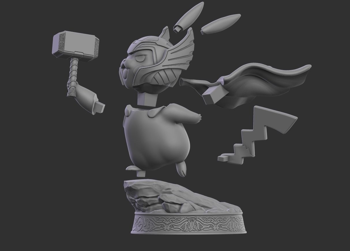 Pikachu Thor 3D print model_8