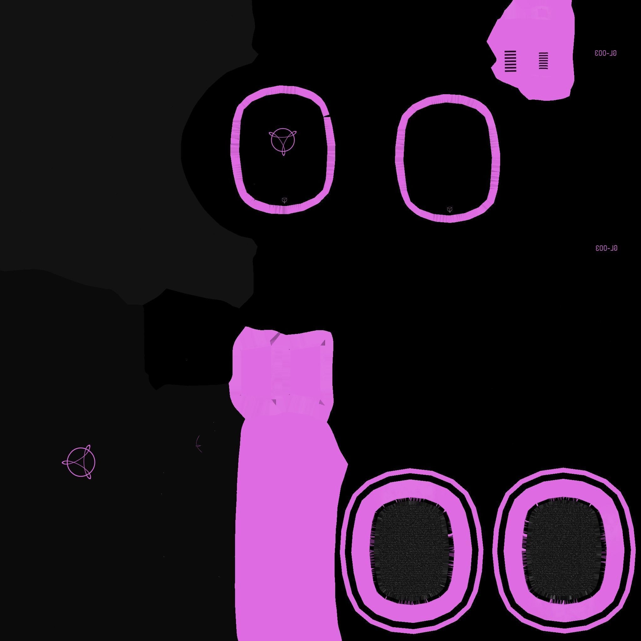 Headset 10 - Black Pink - Character Fashion Design Low-poly 3D model_15