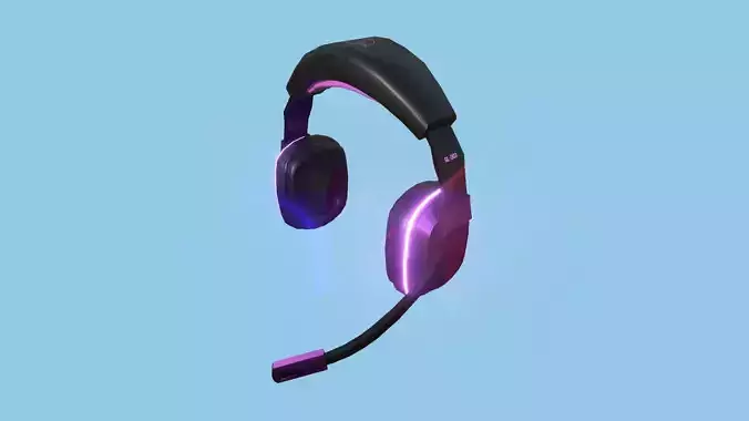 Headset 10 - Black Pink - Character Fashion Design Low-poly 3D model