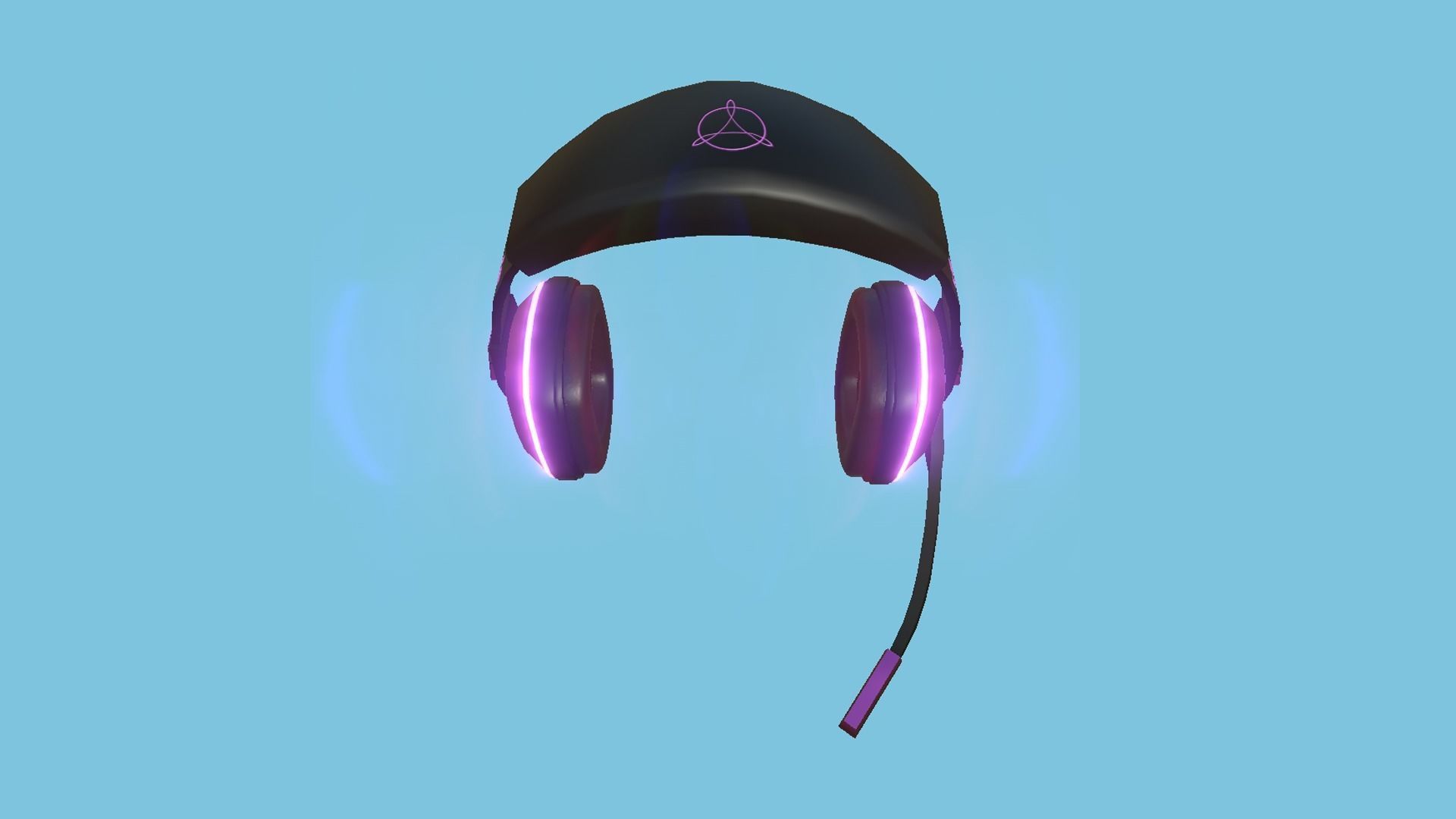 Headset 10 - Black Pink - Character Fashion Design Low-poly 3D model_3