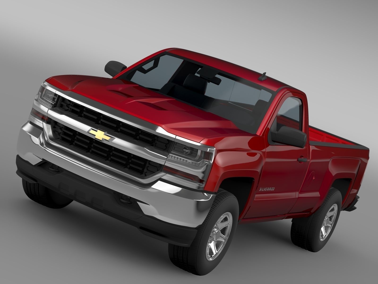 Chevrolet Silverado LS Regular Cab Long B... 3D Model .max .obj .3ds