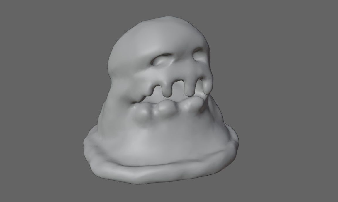 Slime Creature Low-poly 3D model_3