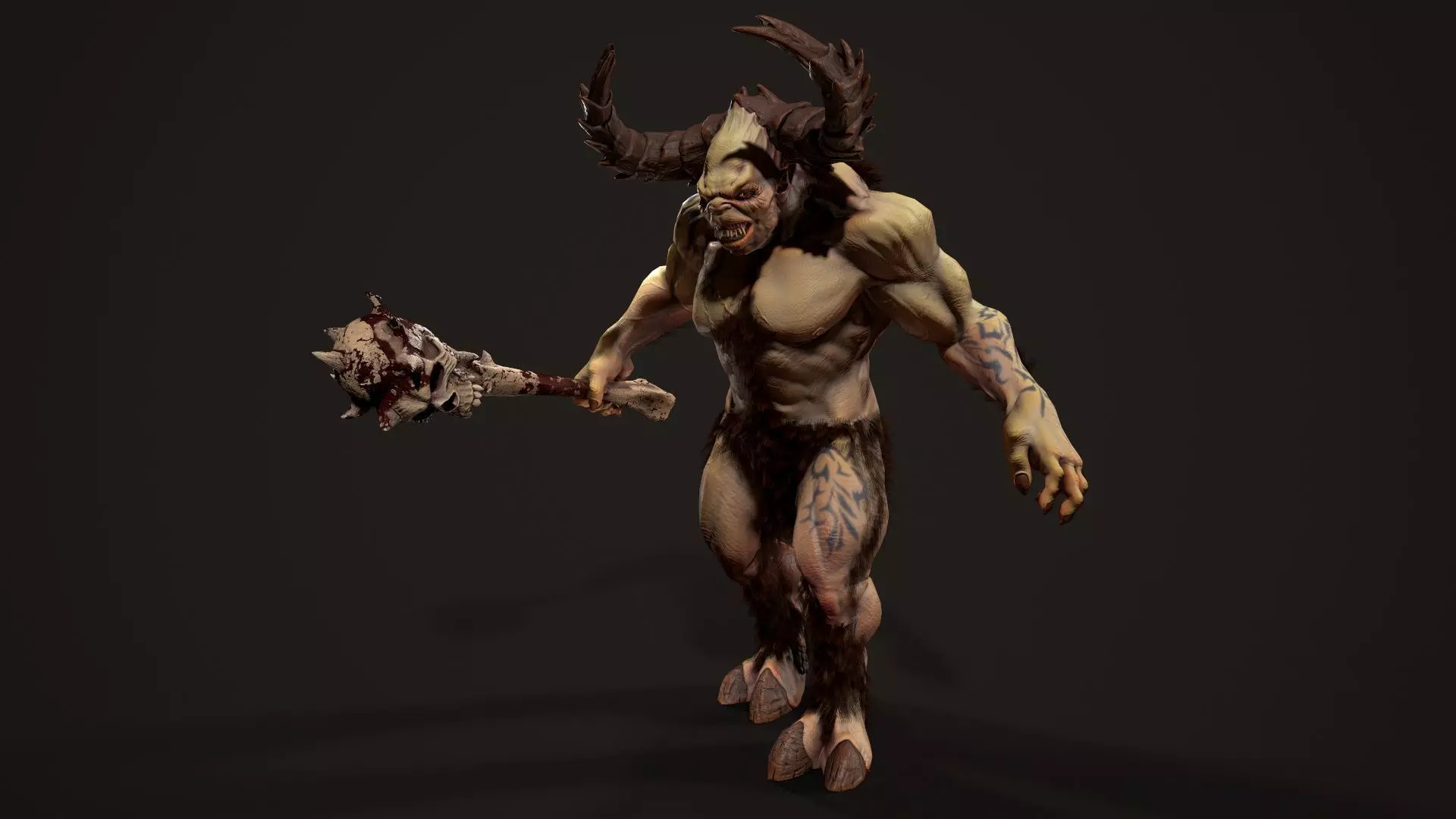 Demon 1 animated with horns Free low-poly 3D model