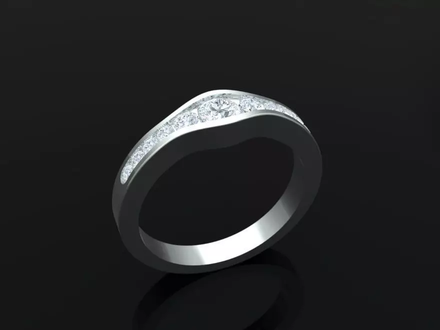 11 gems stones ring 3D print model