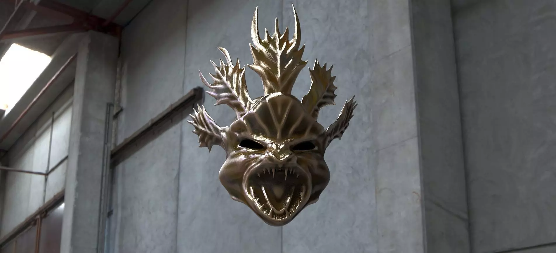 Wolf Helmet mask 3D model_0