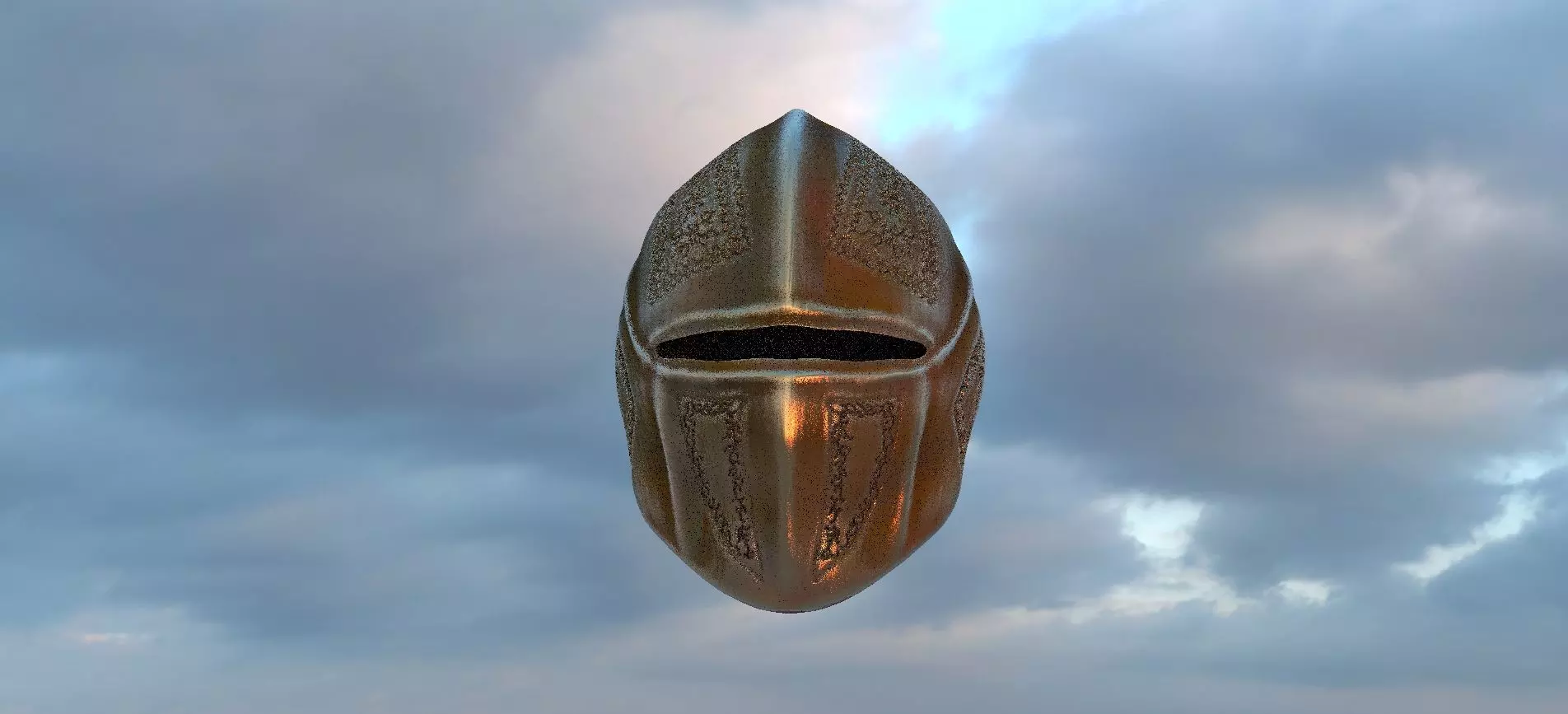 Helmet Closed visor 3D model_0