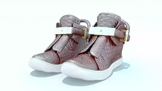 Womens Buscemi brown leather boots  Low-poly 3D model