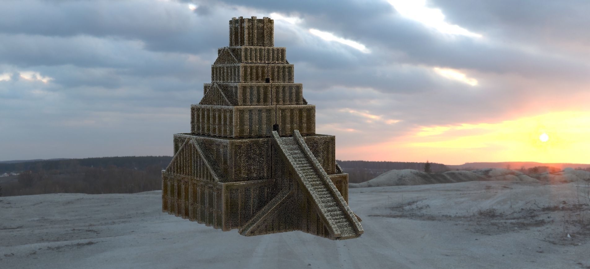 Babylon Pyramid 3D model_1