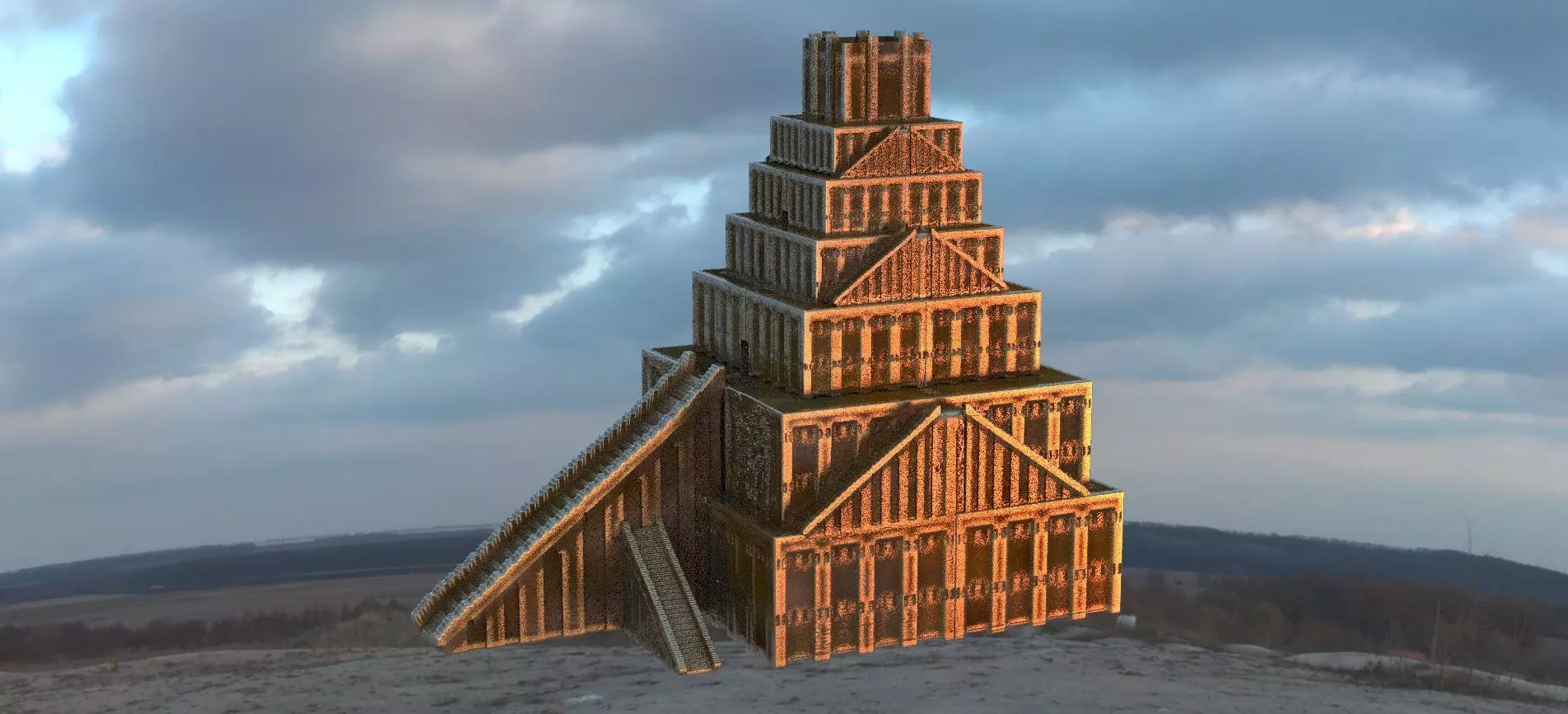 Babylon Pyramid 3D model_0