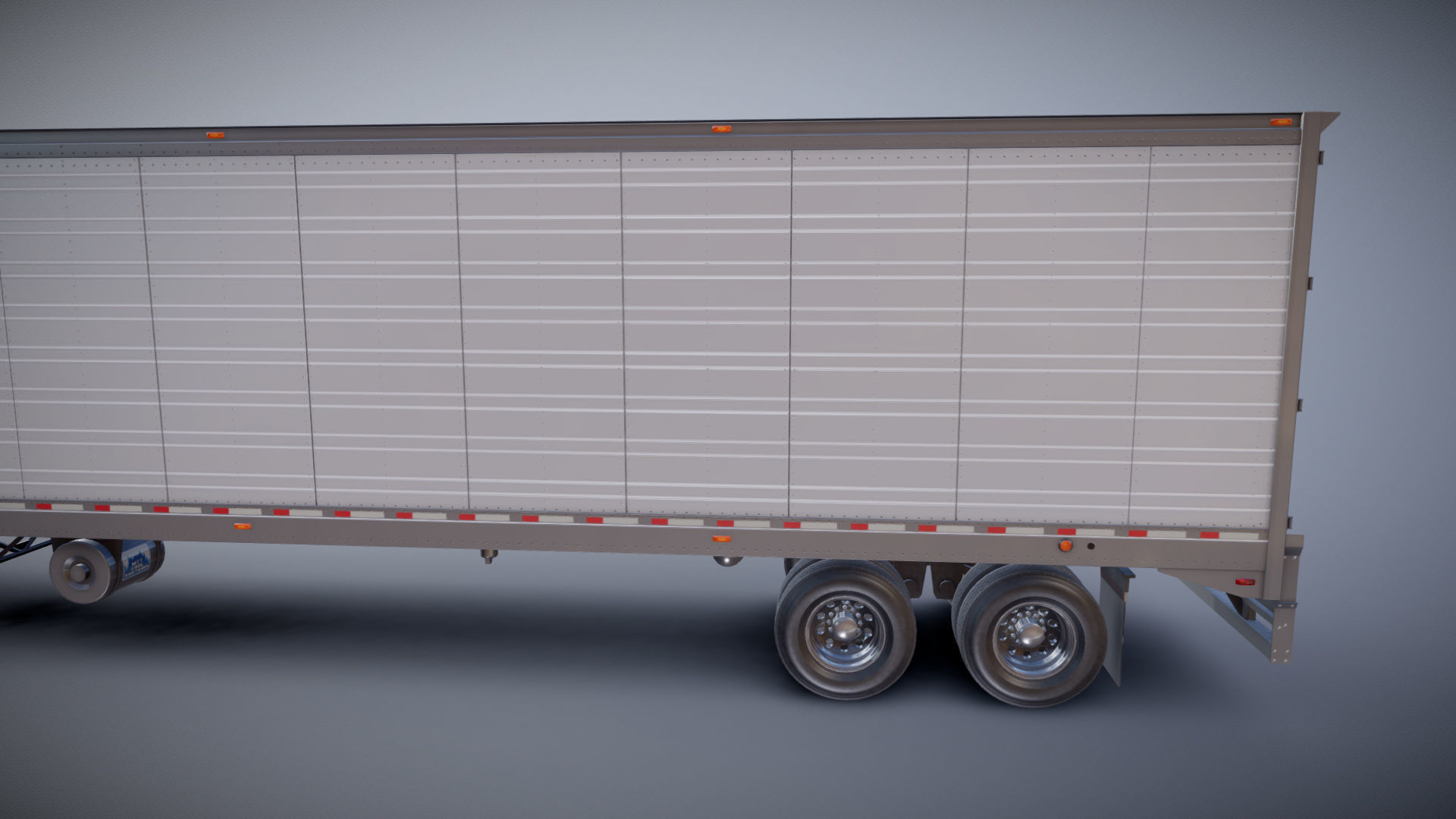 Peterbilt 359 refrigerated van trailer Low-poly 3D model_32