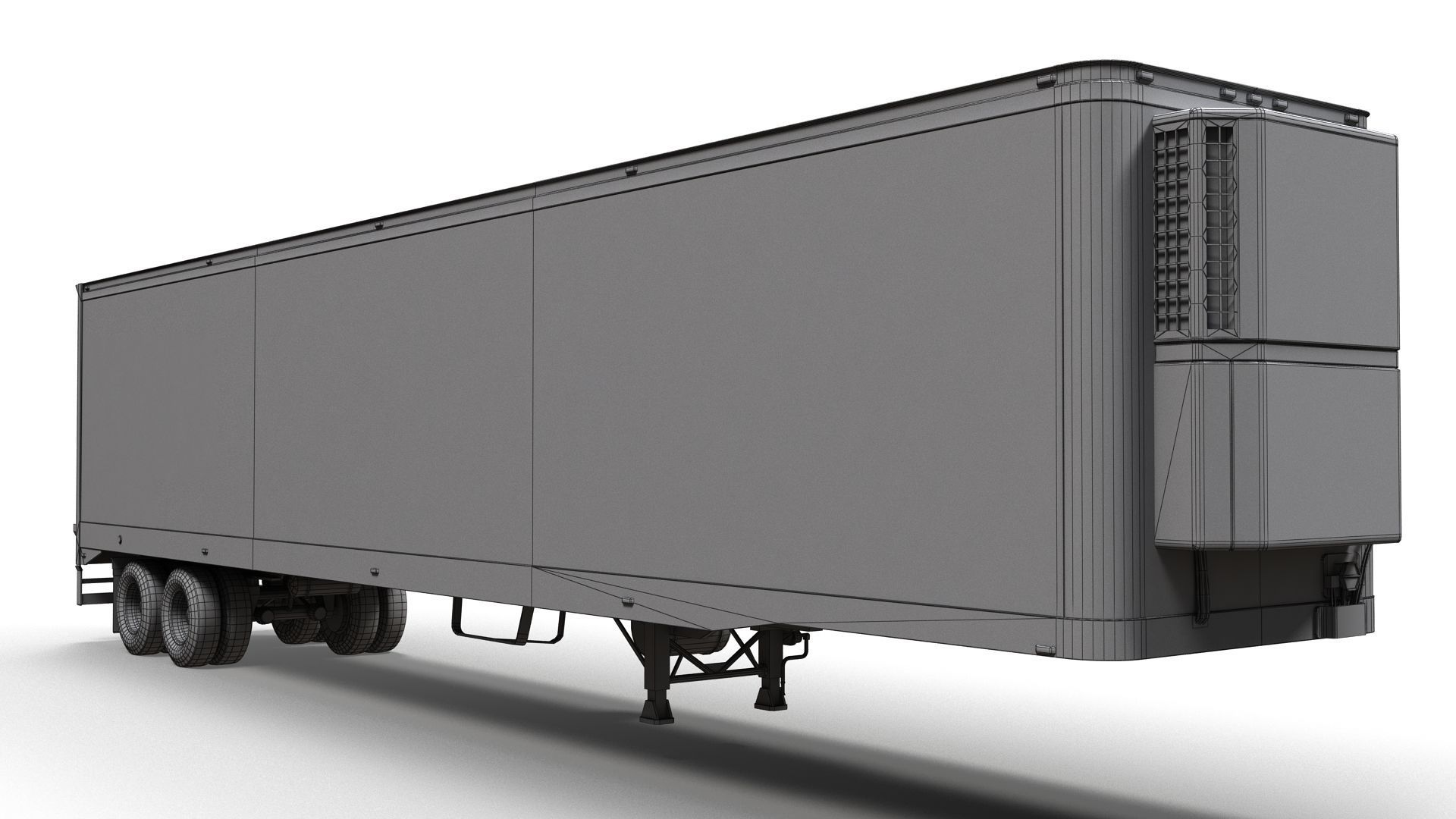 Peterbilt 359 refrigerated van trailer Low-poly 3D model_23