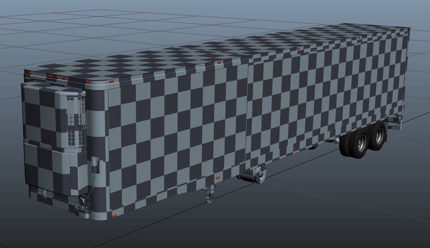 Peterbilt 359 refrigerated van trailer Low-poly 3D model_59