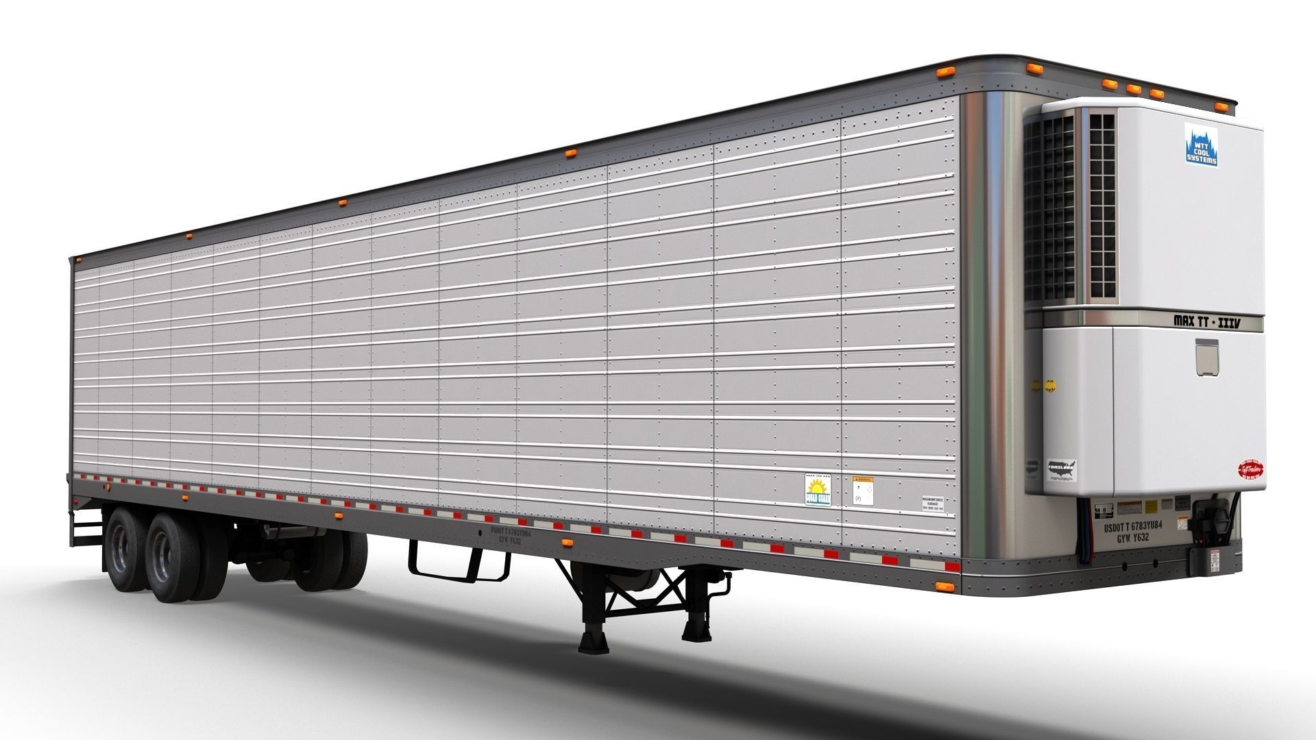 Peterbilt 359 refrigerated van trailer Low-poly 3D model_13