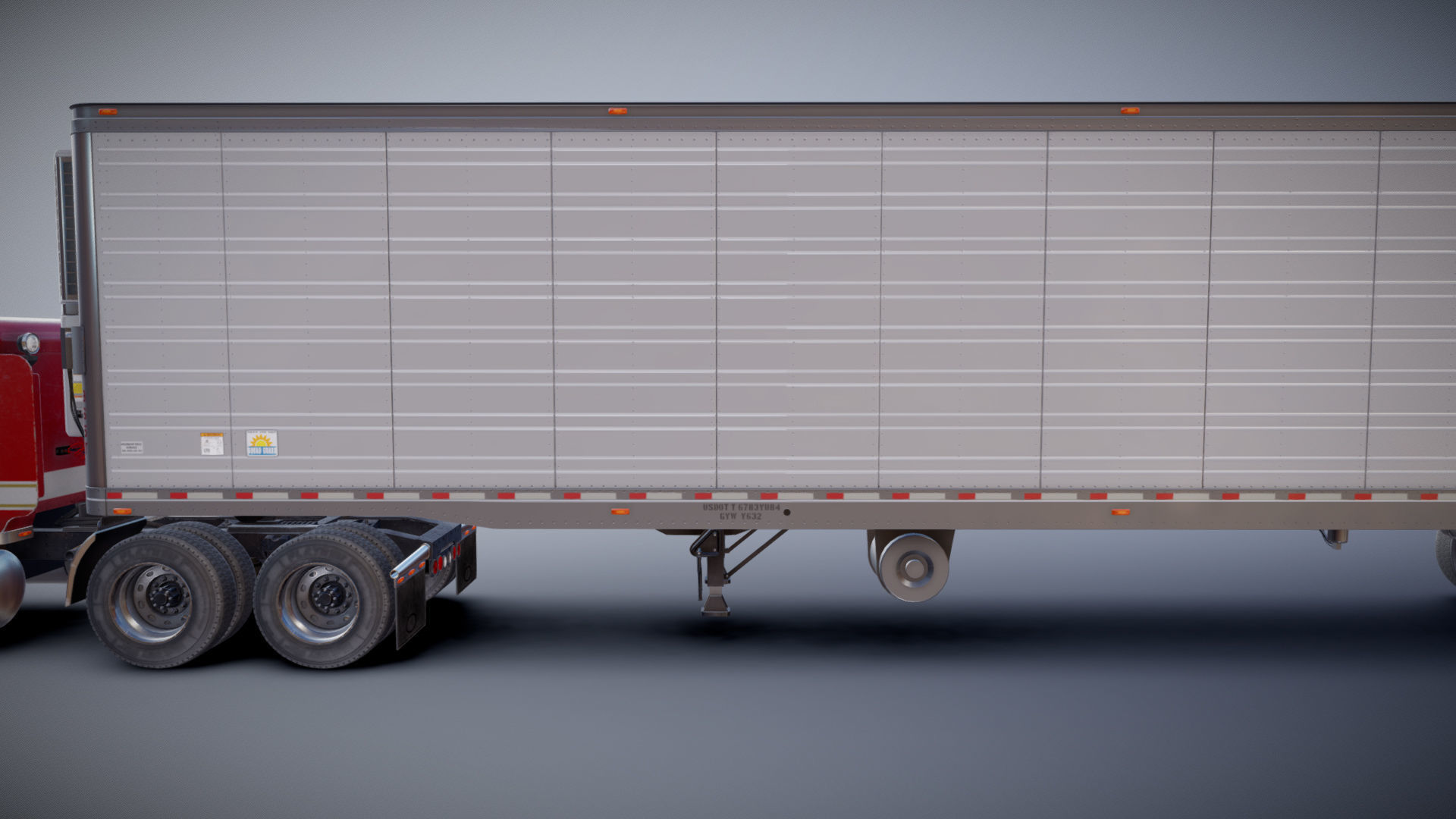 Peterbilt 359 refrigerated van trailer Low-poly 3D model_31