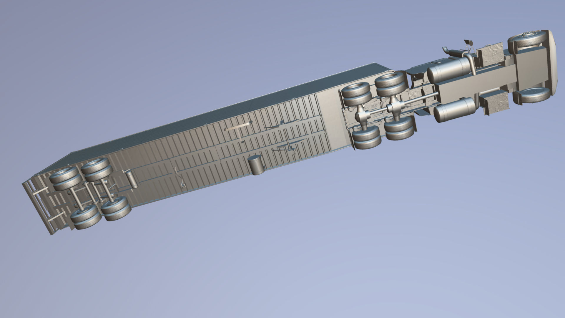 Peterbilt 359 refrigerated van trailer Low-poly 3D model_46